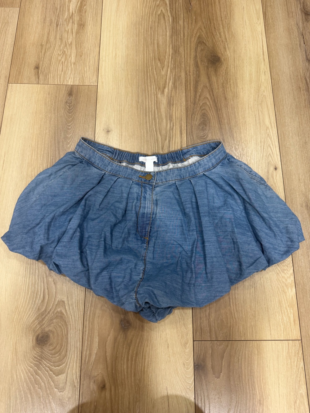 Victoria Secret Atelier x Altuzarra bubble chambray denim shorts